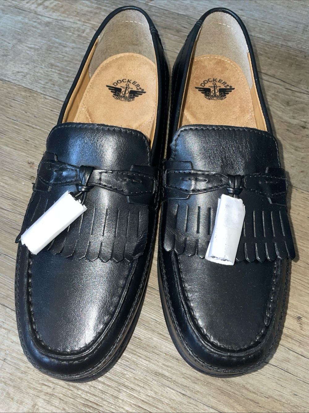 Dockers Sinclair Men's 10 M Black Leather Tassel Kiltie Loafers Dress Shoes NEW